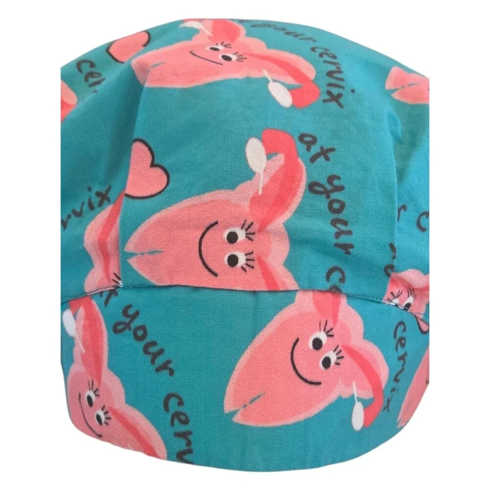 At Your Cervix OB/GYN Scrub Cap Louis + Phil Unisex Long Hair Comfort Euro Style